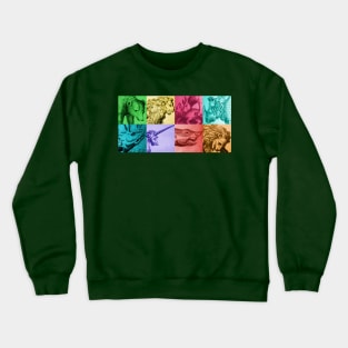 Animals engraving color patchwork Crewneck Sweatshirt